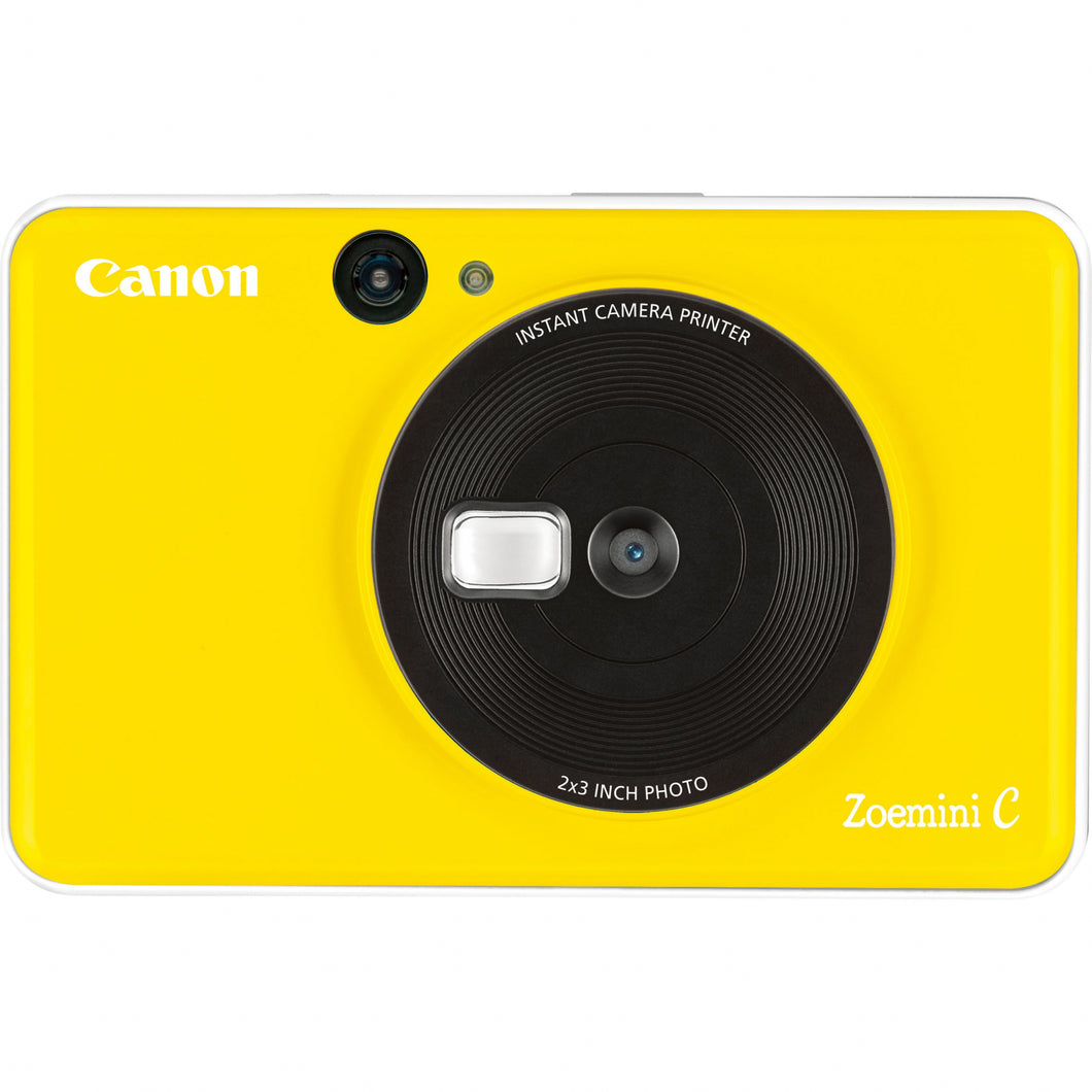 Canon Zoemini C(Inspic C/IVY CLIQ) Instant Camera Printer (Bumble Bee Yellow) + Canon Zink Photo Paper (20 sheets)