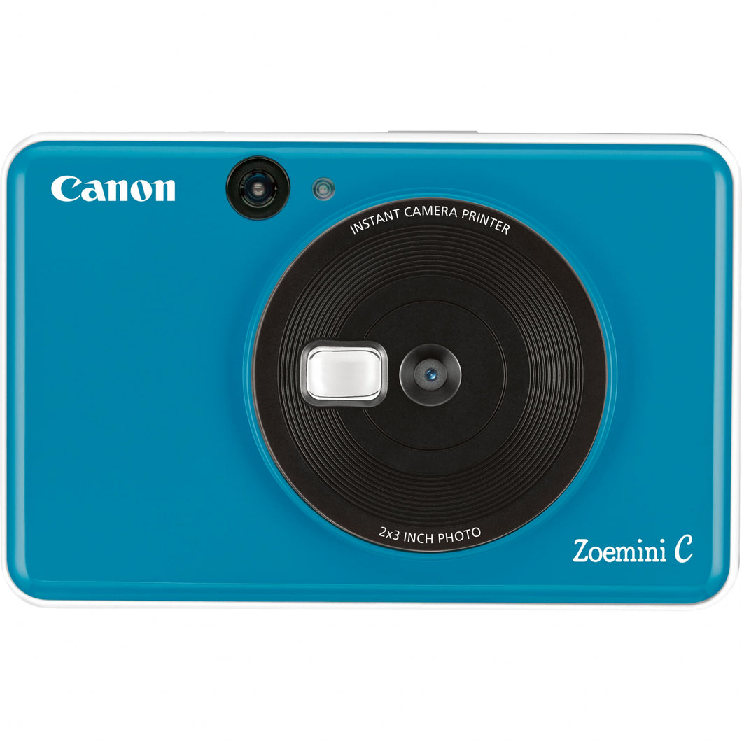 Canon Zoemini C(Inspic C/IVY CLIQ) Instant Camera Printer (Seaside Blue) + Canon Zink Photo Paper (10 sheet)