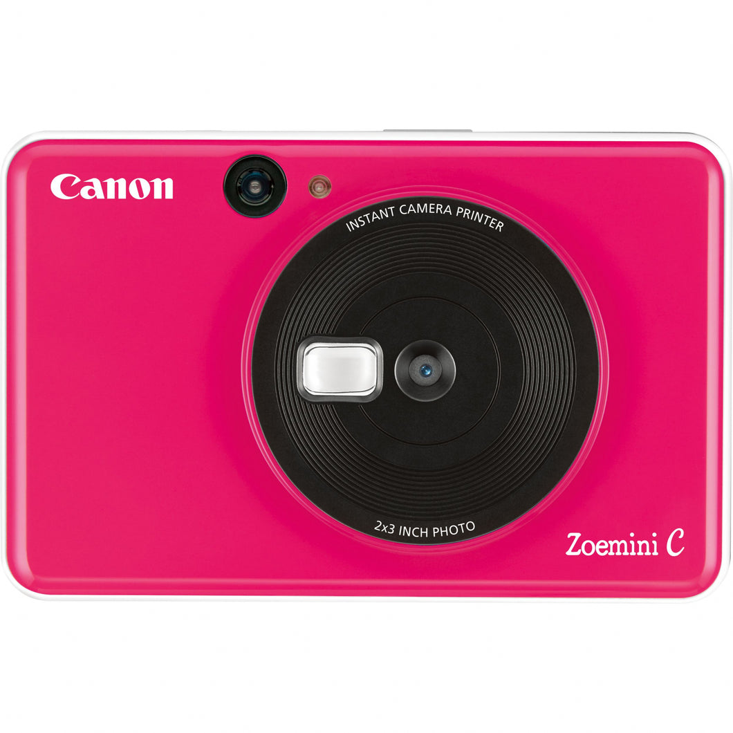 Canon Zoemini C(Inspic C/IVY CLIQ) Instant Camera Printer (Bubble Gum Pink) + Canon Zink Photo Paper (10 sheets)