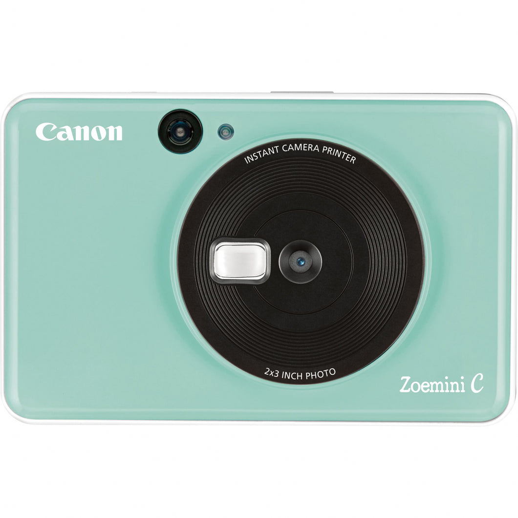 Canon Zoemini C(Inspic C/IVY CLIQ) Instant Camera Printer (Mint Green) + Canon Zink Photo Paper (10 sheets)